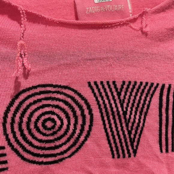 Zadig and Voltaire Gwendal Bis Rock love pink Sweater. M.   Bb - Picture 3 of 4